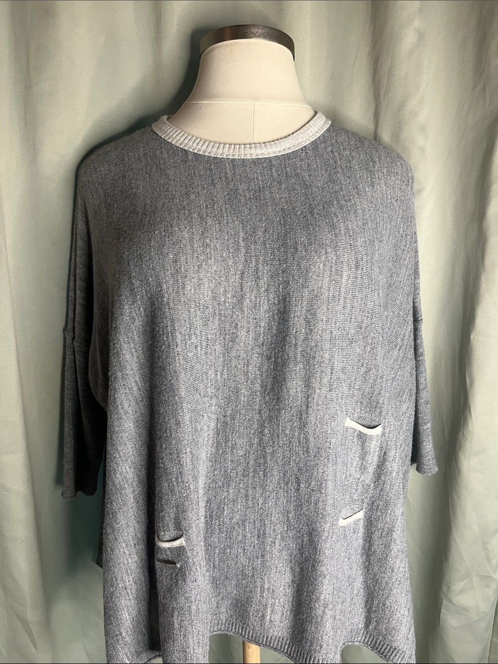 Mersea Catalina Boxy Oversized Knit Sweater with Contrast Trim